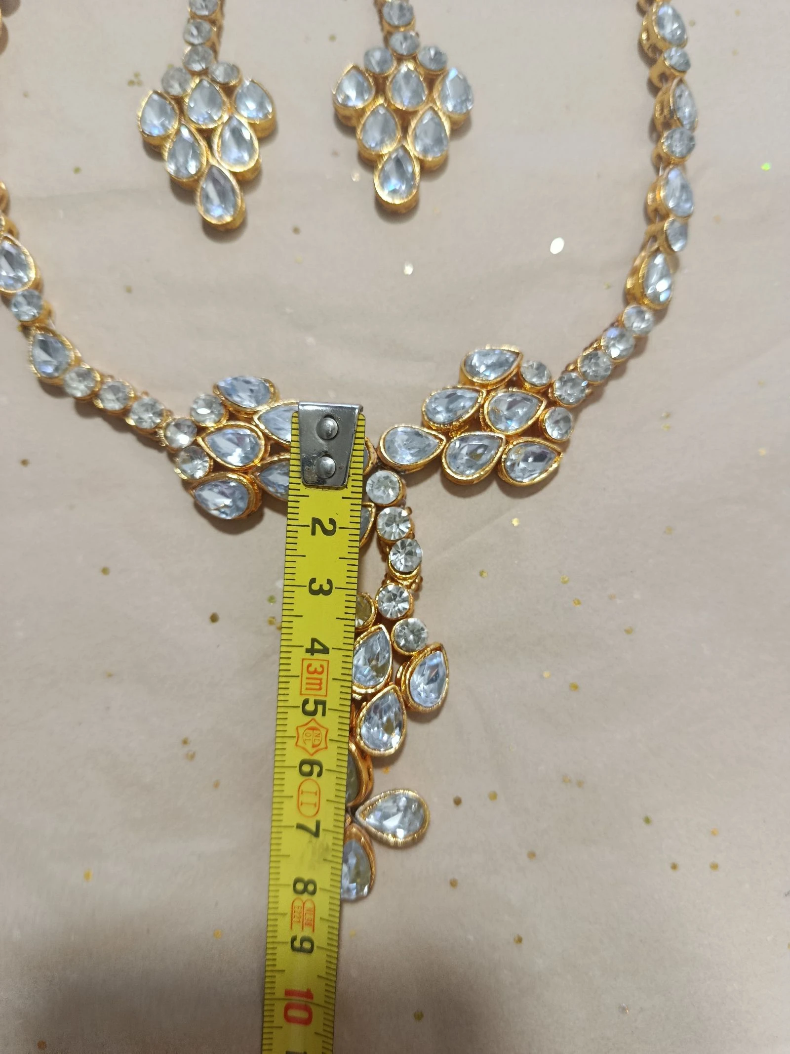 Conjunto de joias brilhantes lágrimas elegante colar e brincos – photo 5